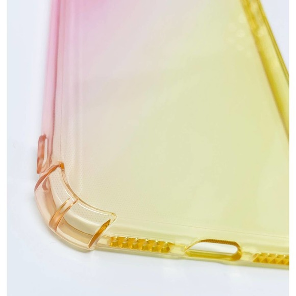 iPhone XS Max Case Yellow Pink Ombre Clear Cover NEW - Picture 4 of 7